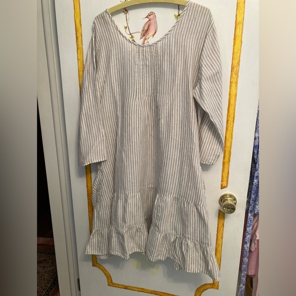 Heart’s Desire by Mary Grace XL linen striped dress - Picture 7 of 8